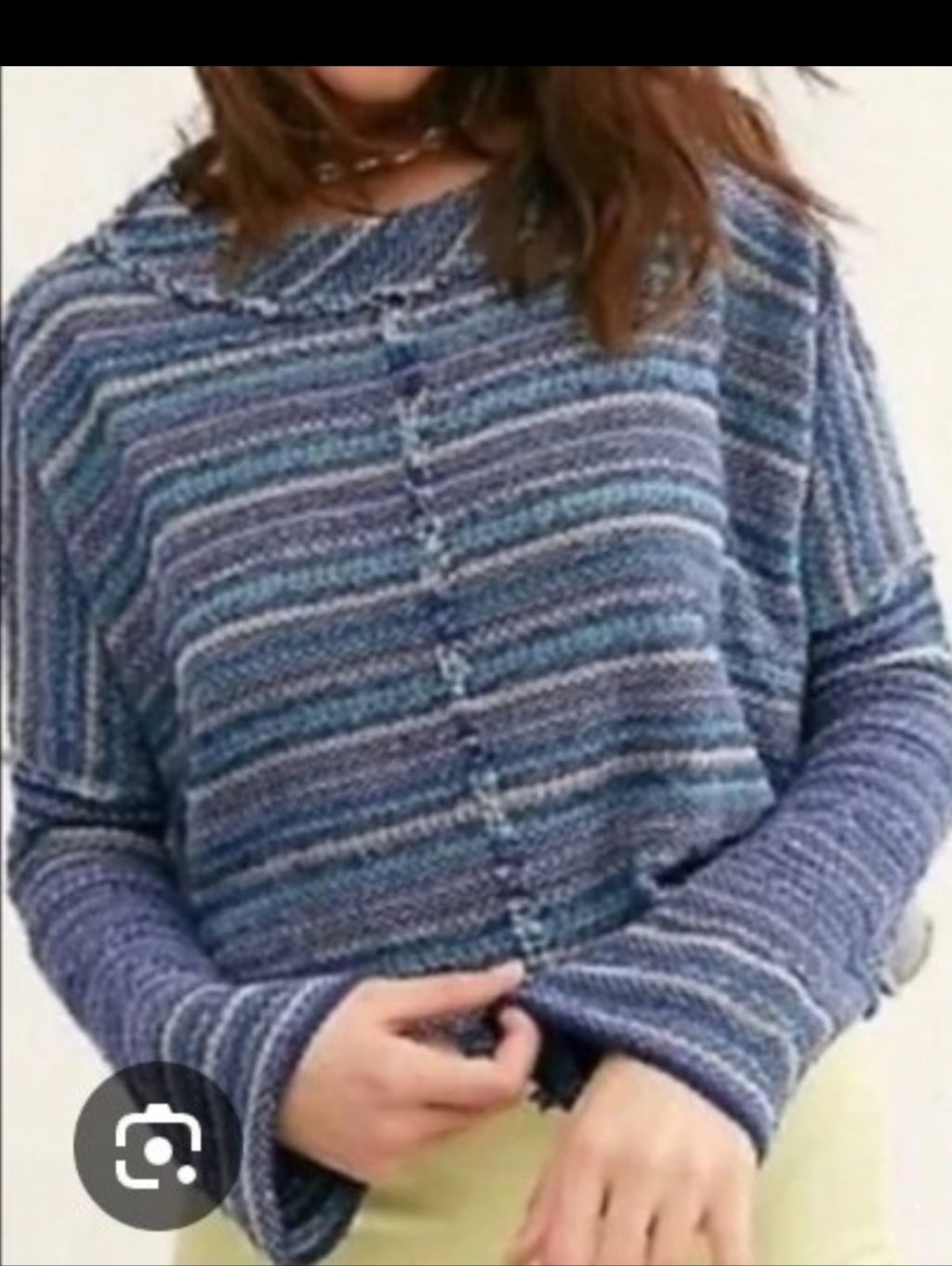 Free People Marine Striped Catalina Crewneck Sweater Small